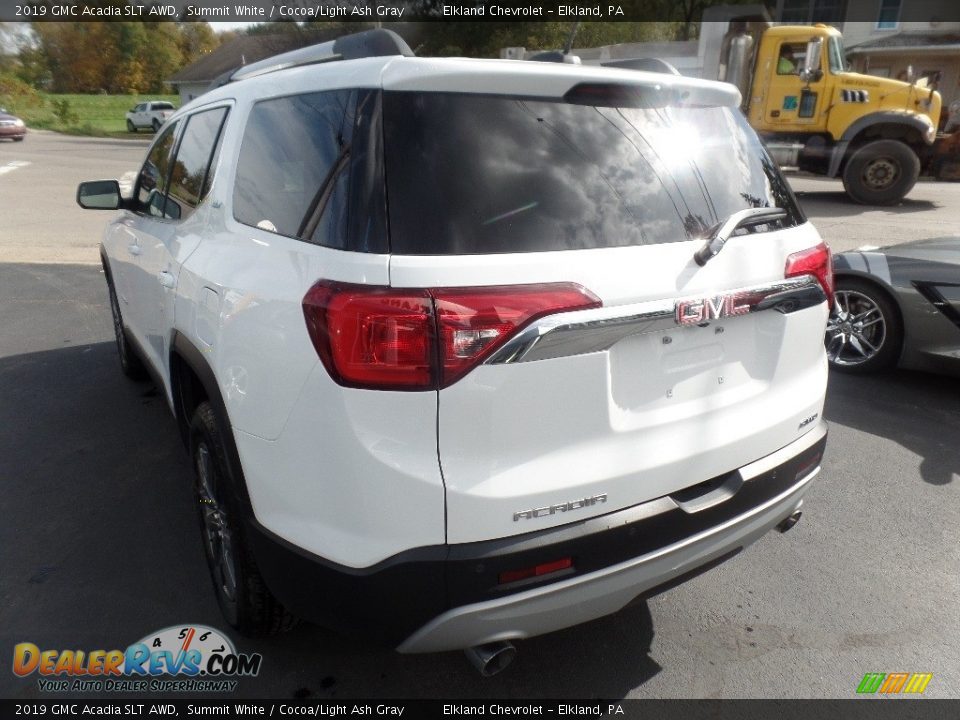 2019 GMC Acadia SLT AWD Summit White / Cocoa/Light Ash Gray Photo #6