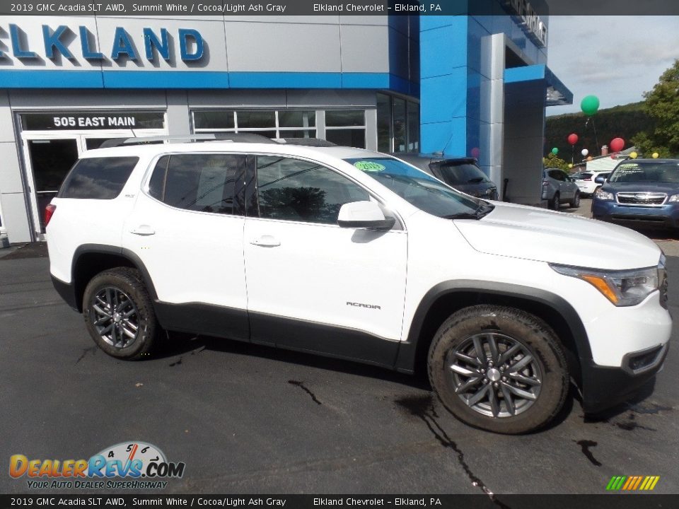 2019 GMC Acadia SLT AWD Summit White / Cocoa/Light Ash Gray Photo #9