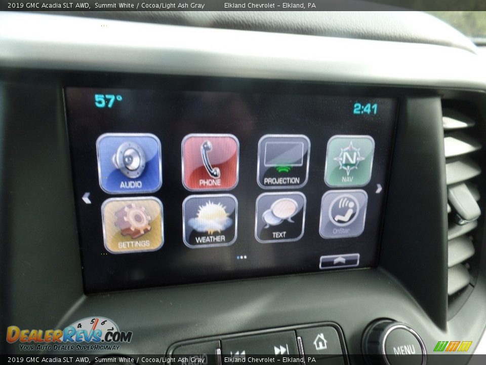 2019 GMC Acadia SLT AWD Summit White / Cocoa/Light Ash Gray Photo #31