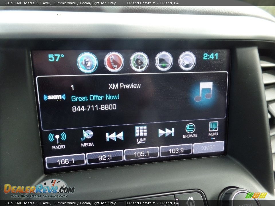 2019 GMC Acadia SLT AWD Summit White / Cocoa/Light Ash Gray Photo #33