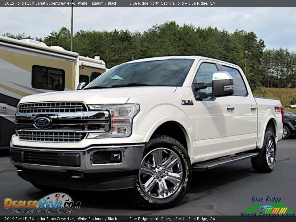 2019 Ford F150 Lariat SuperCrew 4x4 White Platinum / Black Photo #1