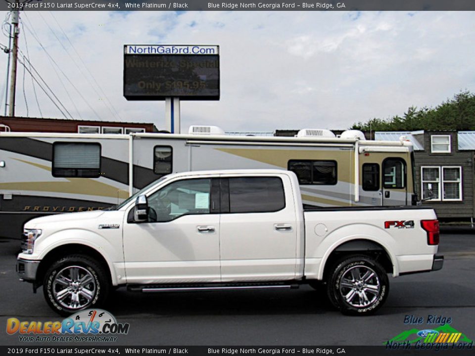 2019 Ford F150 Lariat SuperCrew 4x4 White Platinum / Black Photo #2