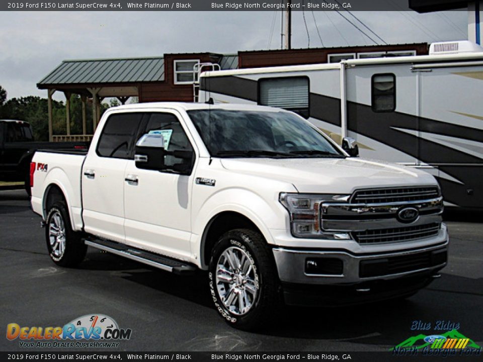 2019 Ford F150 Lariat SuperCrew 4x4 White Platinum / Black Photo #7