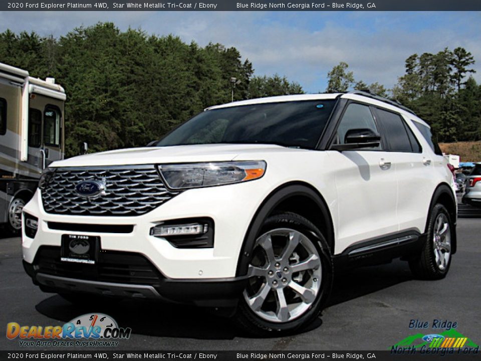 2020 Ford Explorer Platinum 4WD Star White Metallic Tri-Coat / Ebony Photo #1