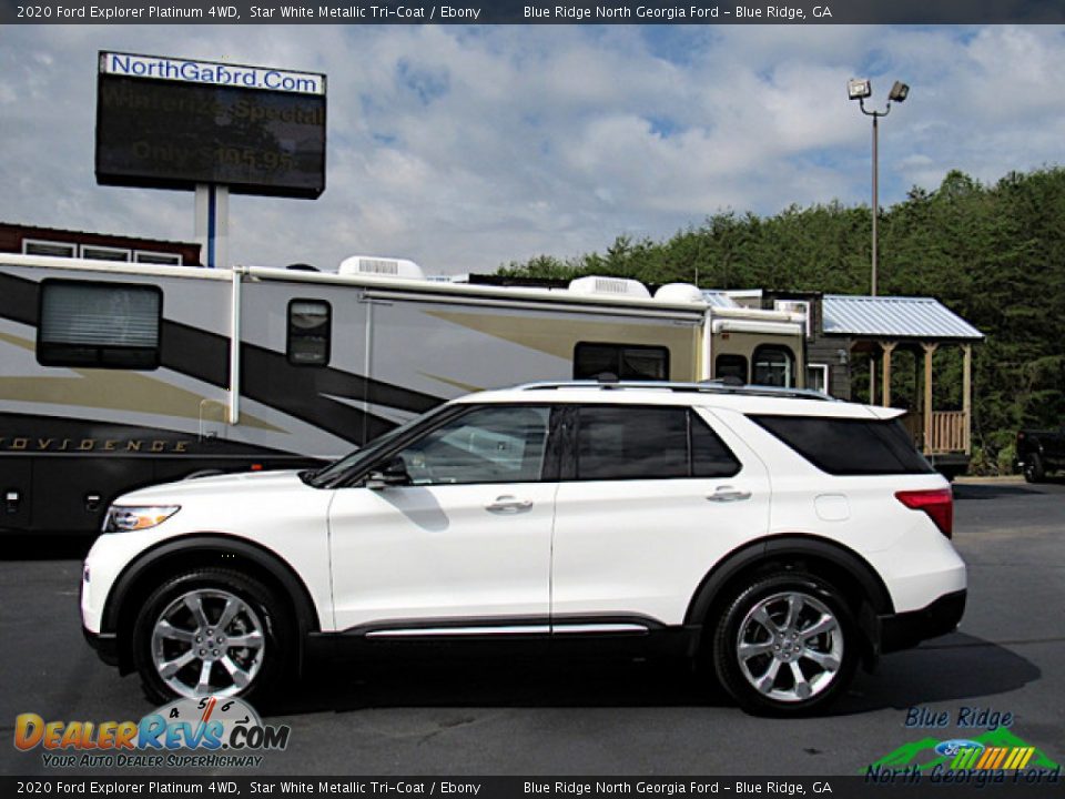 2020 Ford Explorer Platinum 4WD Star White Metallic Tri-Coat / Ebony Photo #2
