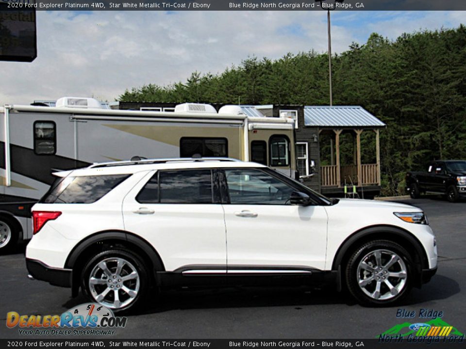 2020 Ford Explorer Platinum 4WD Star White Metallic Tri-Coat / Ebony Photo #7