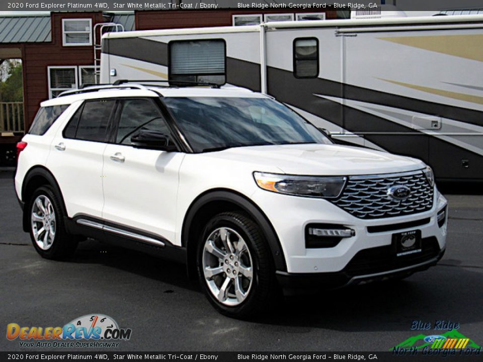 2020 Ford Explorer Platinum 4WD Star White Metallic Tri-Coat / Ebony Photo #8