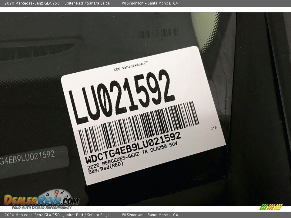2020 Mercedes-Benz GLA 250 Jupiter Red / Sahara Beige Photo #11