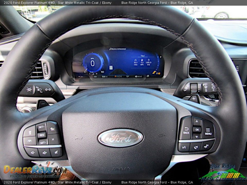 2020 Ford Explorer Platinum 4WD Star White Metallic Tri-Coat / Ebony Photo #22