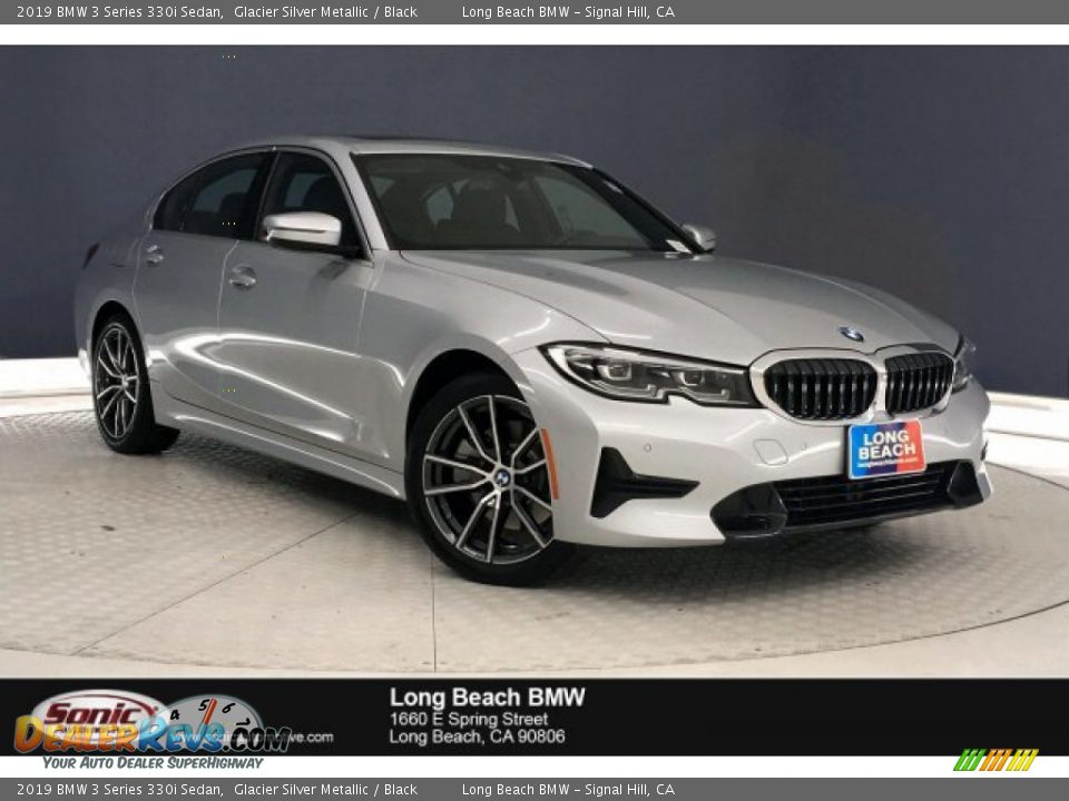 2019 BMW 3 Series 330i Sedan Glacier Silver Metallic / Black Photo #1