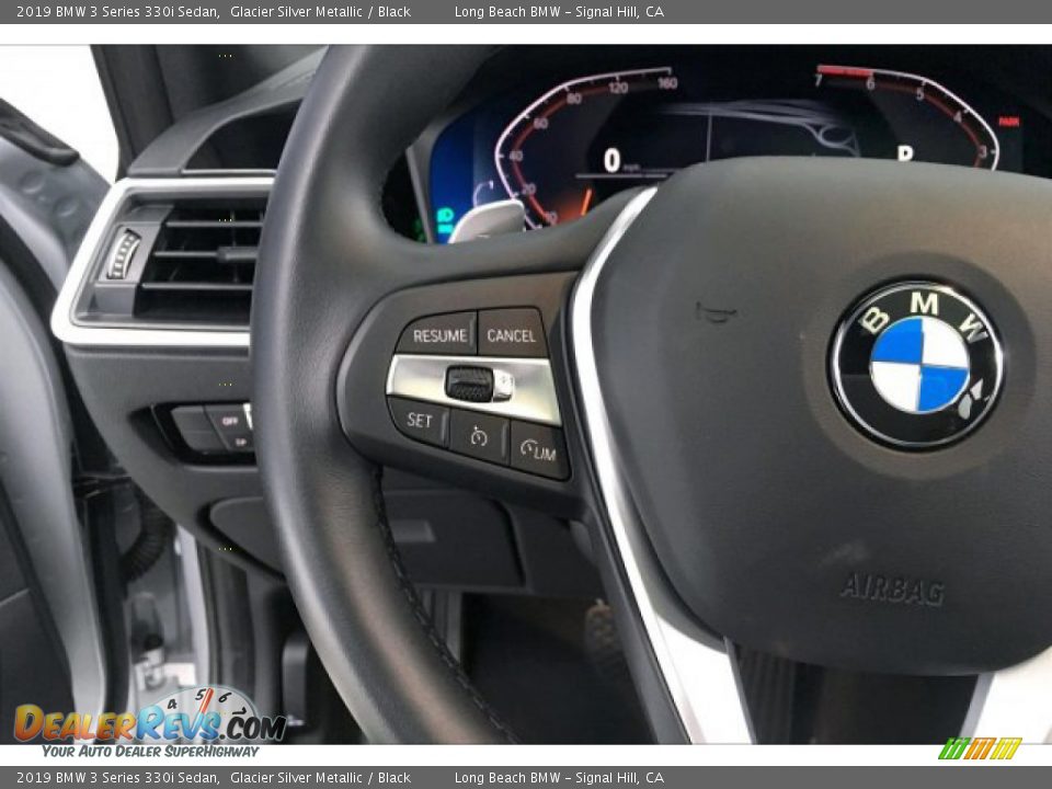 2019 BMW 3 Series 330i Sedan Glacier Silver Metallic / Black Photo #14