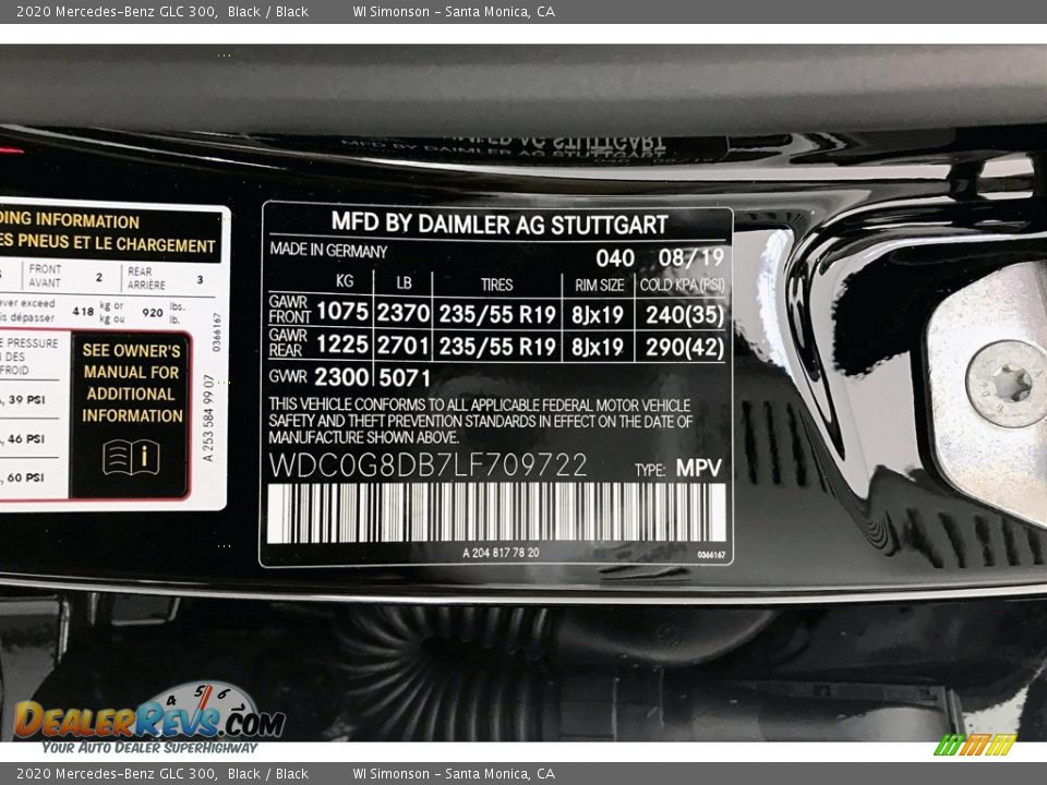 2020 Mercedes-Benz GLC 300 Black / Black Photo #11