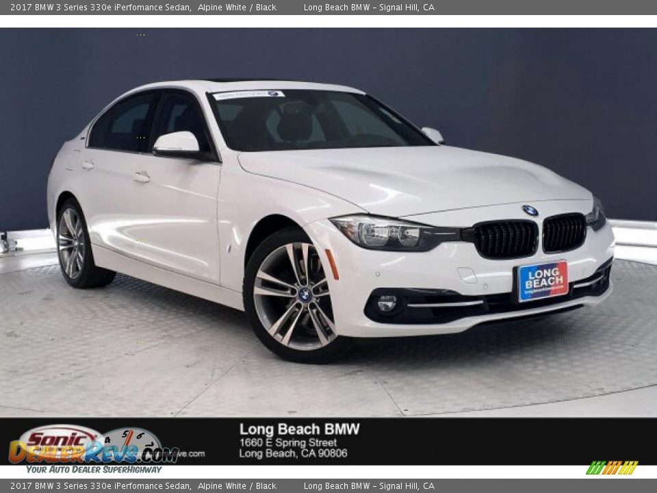 2017 BMW 3 Series 330e iPerfomance Sedan Alpine White / Black Photo #1