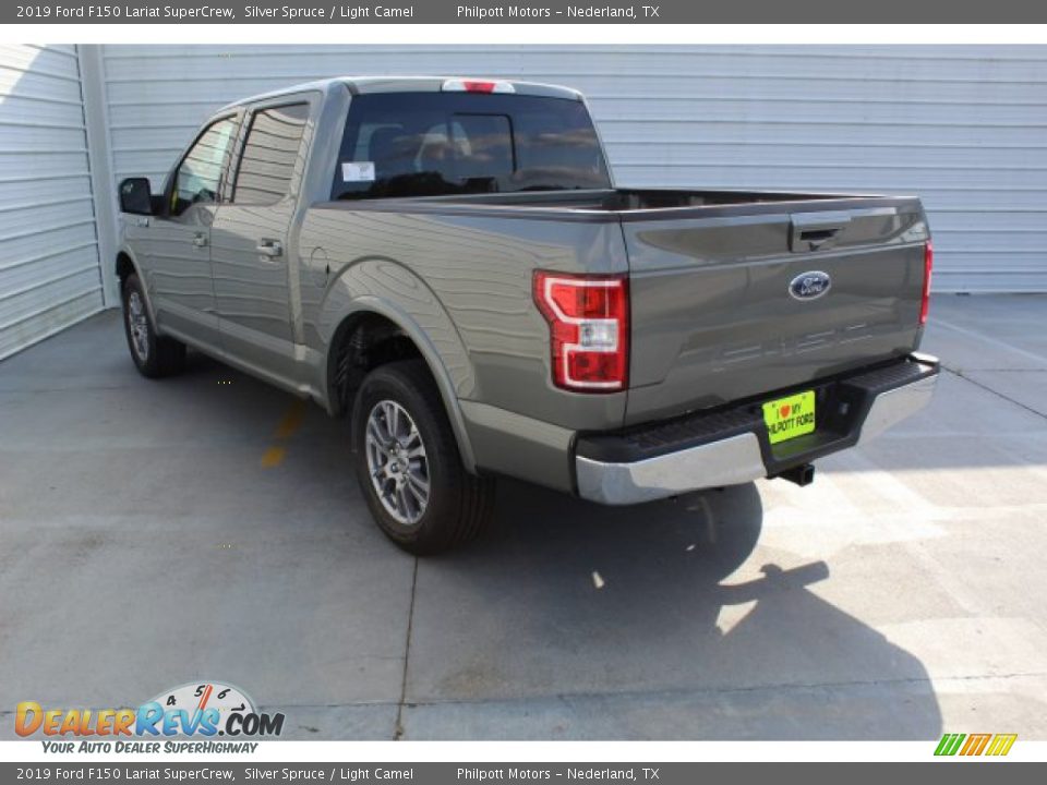2019 Ford F150 Lariat SuperCrew Silver Spruce / Light Camel Photo #6