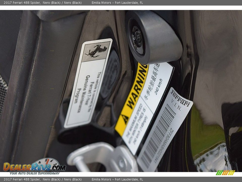 Info Tag of 2017 Ferrari 488 Spider  Photo #44