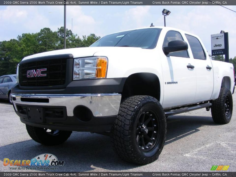 2009 GMC Sierra 1500 Work Truck Crew Cab 4x4 Summit White / Dark Titanium/Light Titanium Photo #4