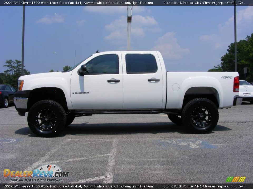 2009 GMC Sierra 1500 Work Truck Crew Cab 4x4 Summit White / Dark Titanium/Light Titanium Photo #5