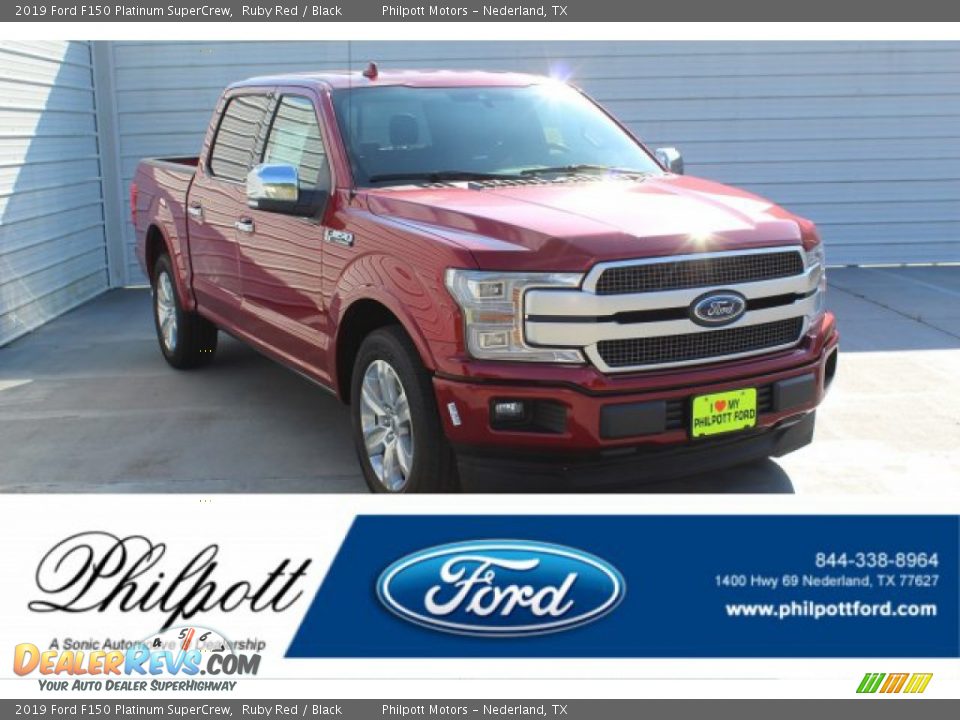 2019 Ford F150 Platinum SuperCrew Ruby Red / Black Photo #1