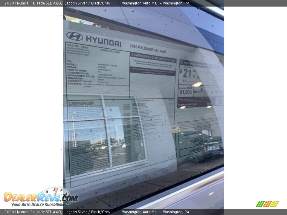 2020 Hyundai Palisade SEL AWD Lagoon Silver / Black/Gray Photo #16