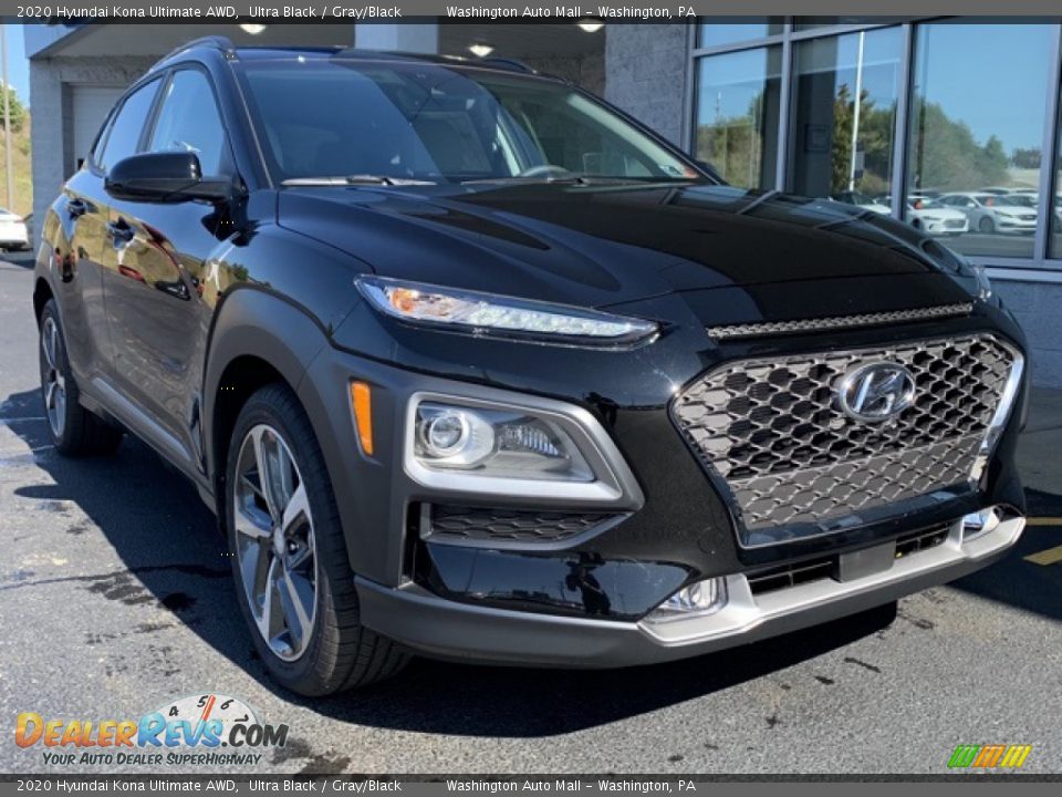 2020 Hyundai Kona Ultimate AWD Ultra Black / Gray/Black Photo #1