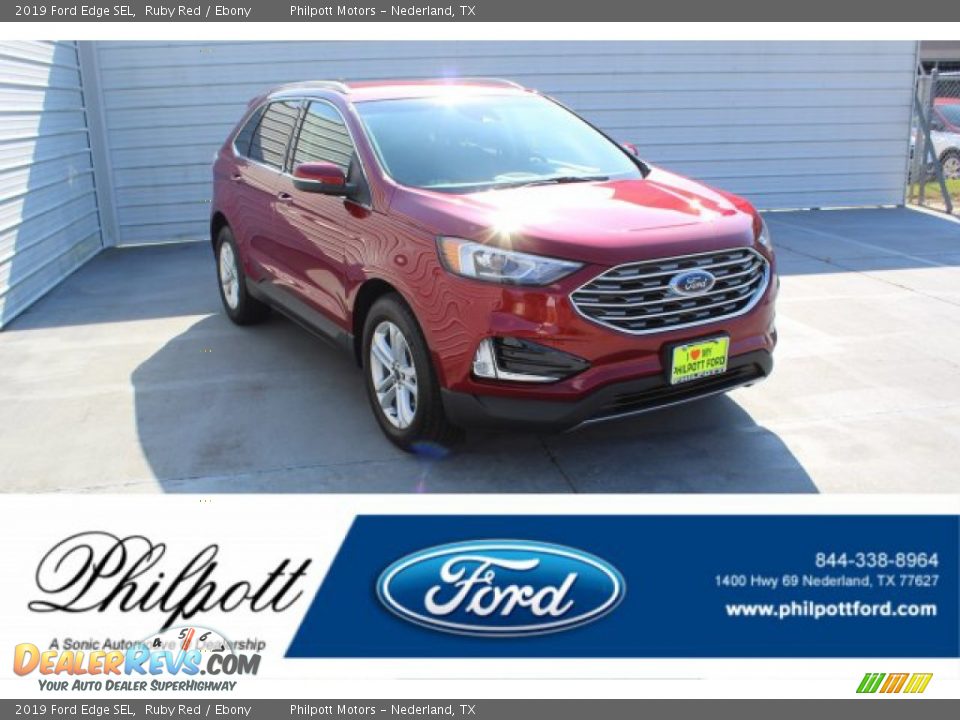 2019 Ford Edge SEL Ruby Red / Ebony Photo #1