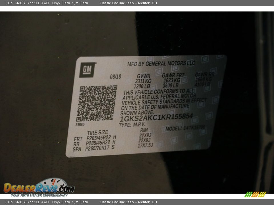 2019 GMC Yukon SLE 4WD Onyx Black / Jet Black Photo #24