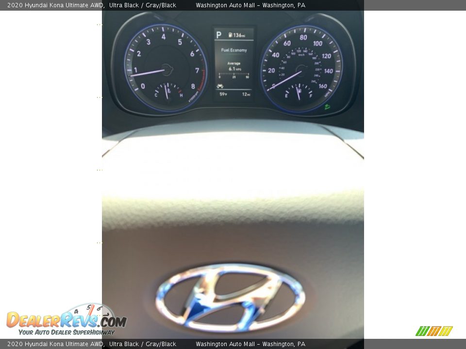 2020 Hyundai Kona Ultimate AWD Ultra Black / Gray/Black Photo #32