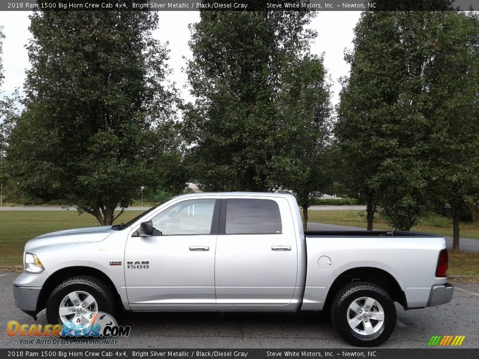 2018 Ram 1500 Big Horn Crew Cab 4x4 Bright Silver Metallic / Black/Diesel Gray Photo #1