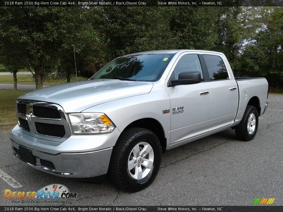 2018 Ram 1500 Big Horn Crew Cab 4x4 Bright Silver Metallic / Black/Diesel Gray Photo #2