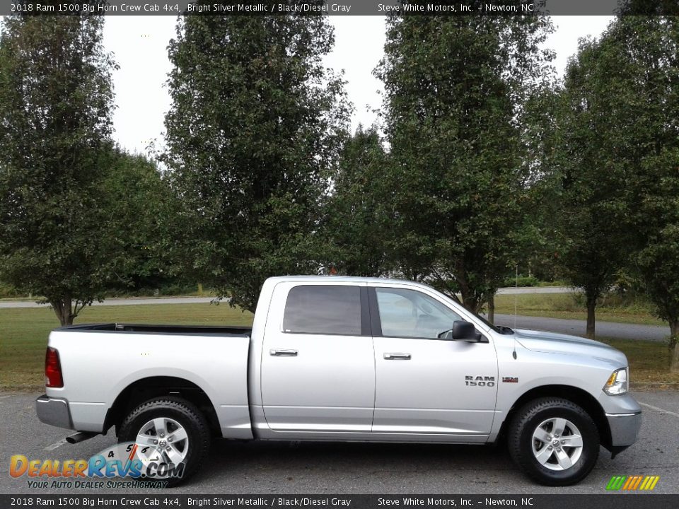 2018 Ram 1500 Big Horn Crew Cab 4x4 Bright Silver Metallic / Black/Diesel Gray Photo #5