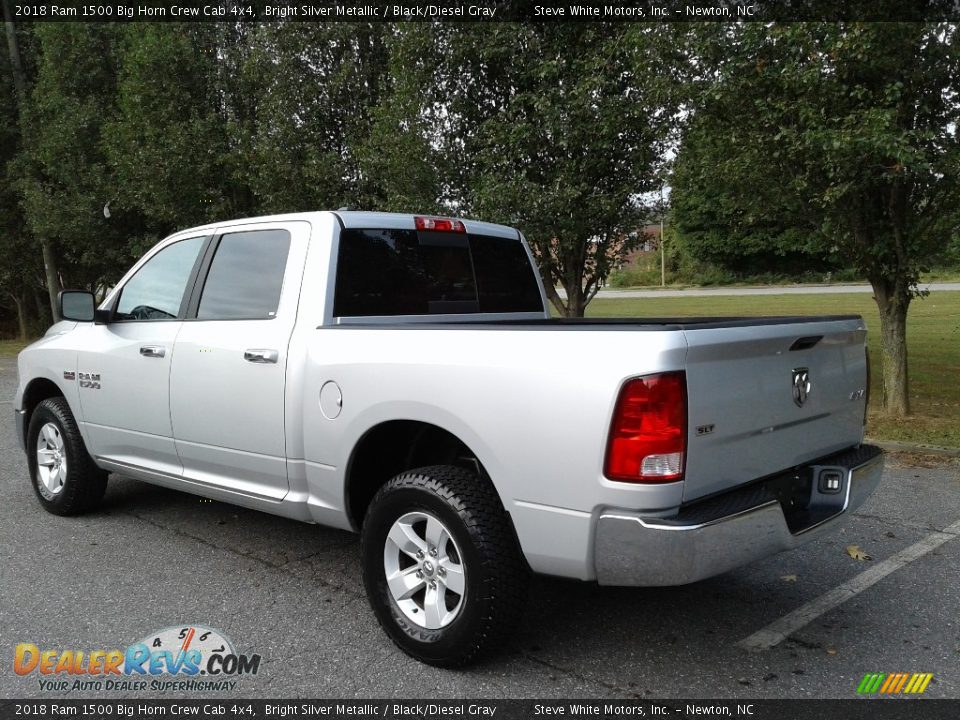 2018 Ram 1500 Big Horn Crew Cab 4x4 Bright Silver Metallic / Black/Diesel Gray Photo #8