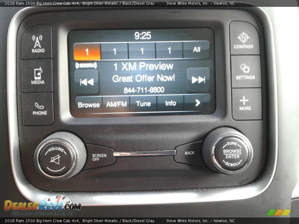 2018 Ram 1500 Big Horn Crew Cab 4x4 Bright Silver Metallic / Black/Diesel Gray Photo #19