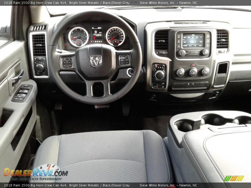 2018 Ram 1500 Big Horn Crew Cab 4x4 Bright Silver Metallic / Black/Diesel Gray Photo #24