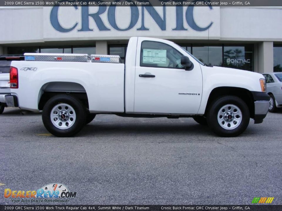 2009 GMC Sierra 1500 Work Truck Regular Cab 4x4 Summit White / Dark Titanium Photo #1