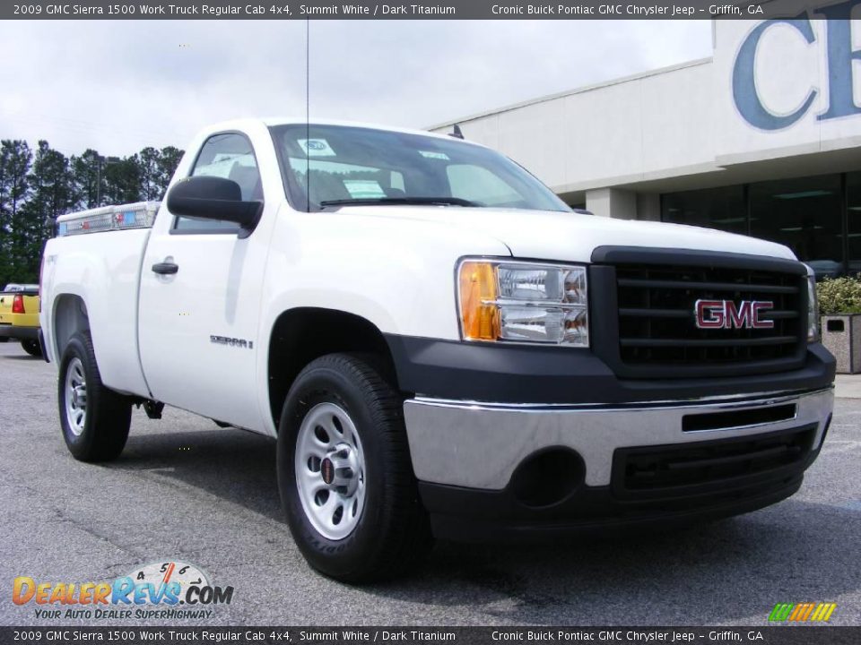 2009 GMC Sierra 1500 Work Truck Regular Cab 4x4 Summit White / Dark Titanium Photo #2