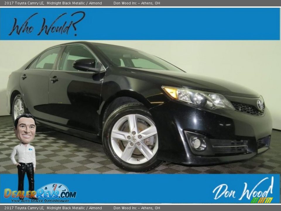 2017 Toyota Camry LE Midnight Black Metallic / Almond Photo #1