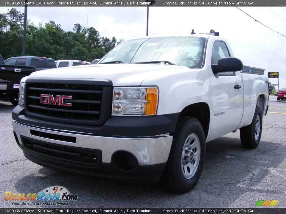 2009 GMC Sierra 1500 Work Truck Regular Cab 4x4 Summit White / Dark Titanium Photo #4