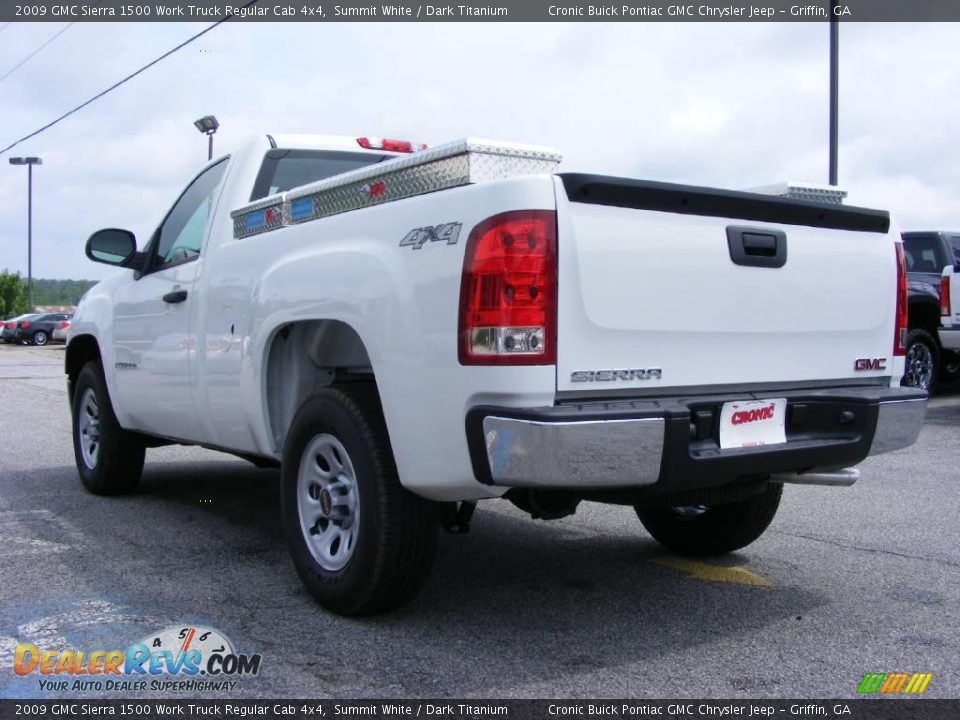 2009 GMC Sierra 1500 Work Truck Regular Cab 4x4 Summit White / Dark Titanium Photo #6