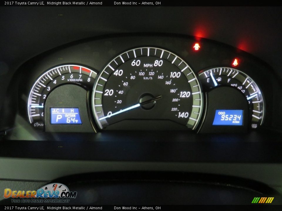 2017 Toyota Camry LE Midnight Black Metallic / Almond Photo #27