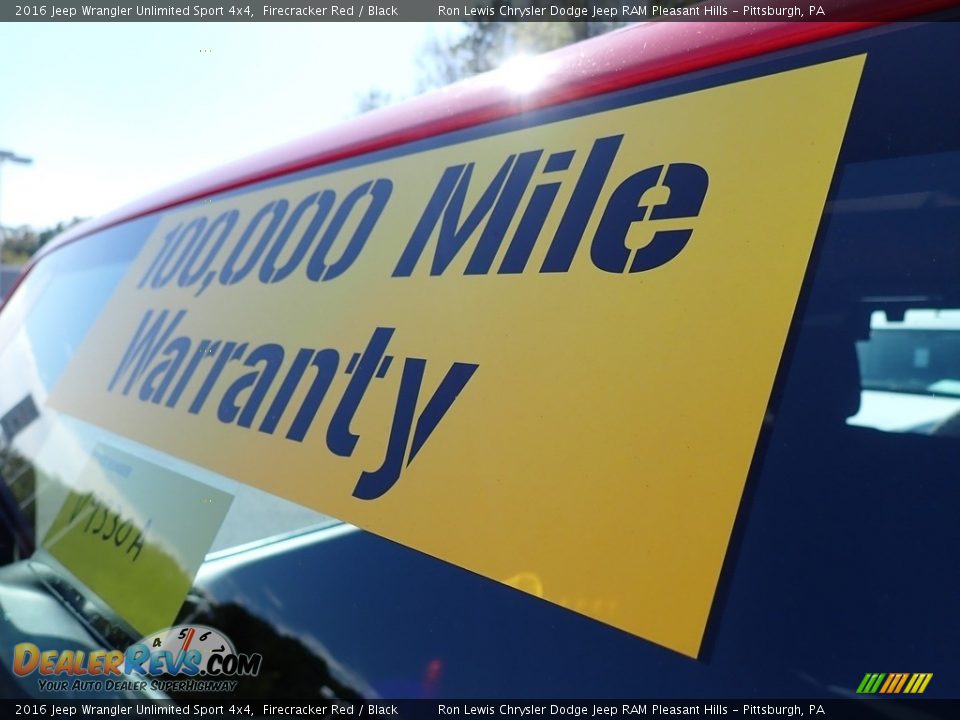 2016 Jeep Wrangler Unlimited Sport 4x4 Firecracker Red / Black Photo #13
