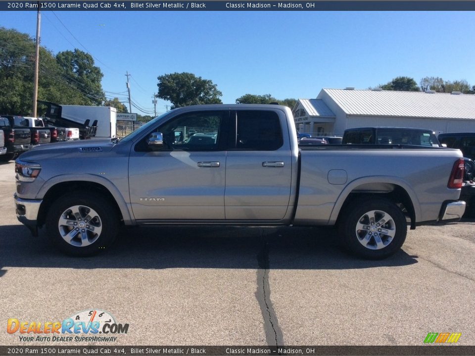 2020 Ram 1500 Laramie Quad Cab 4x4 Billet Silver Metallic / Black Photo #6