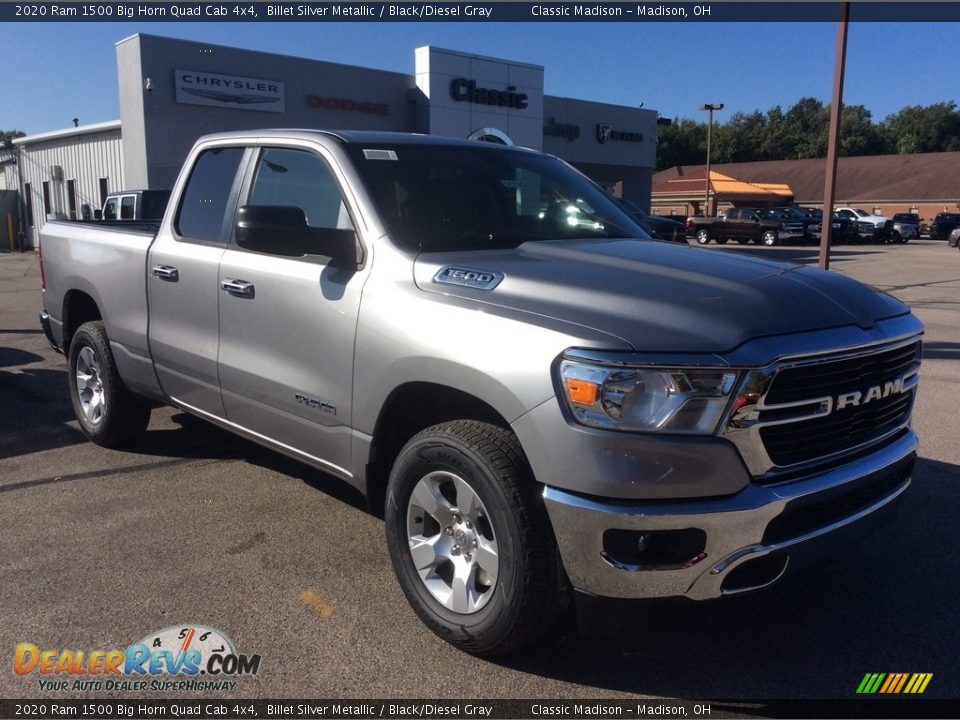 2020 Ram 1500 Big Horn Quad Cab 4x4 Billet Silver Metallic / Black/Diesel Gray Photo #1