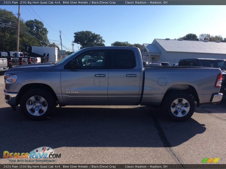 2020 Ram 1500 Big Horn Quad Cab 4x4 Billet Silver Metallic / Black/Diesel Gray Photo #6