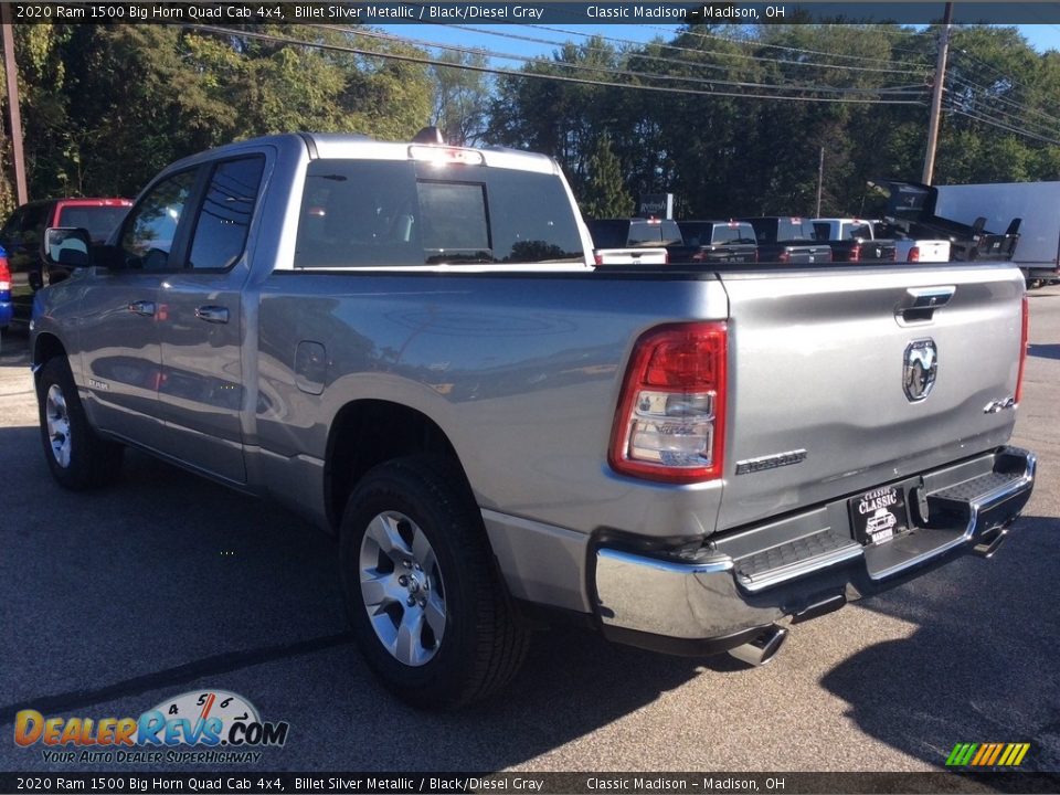2020 Ram 1500 Big Horn Quad Cab 4x4 Billet Silver Metallic / Black/Diesel Gray Photo #7