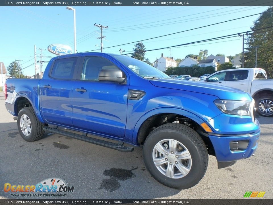 2019 Ford Ranger XLT SuperCrew 4x4 Lightning Blue Metallic / Ebony Photo #3