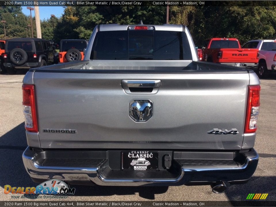 2020 Ram 1500 Big Horn Quad Cab 4x4 Billet Silver Metallic / Black/Diesel Gray Photo #8