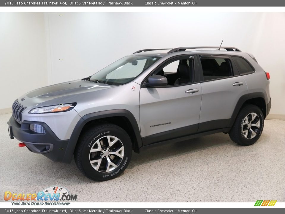2015 Jeep Cherokee Trailhawk 4x4 Billet Silver Metallic / Trailhawk Black Photo #3