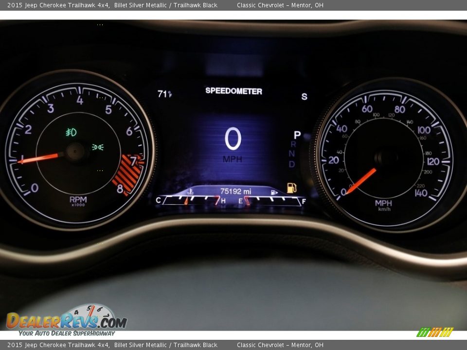 2015 Jeep Cherokee Trailhawk 4x4 Billet Silver Metallic / Trailhawk Black Photo #8