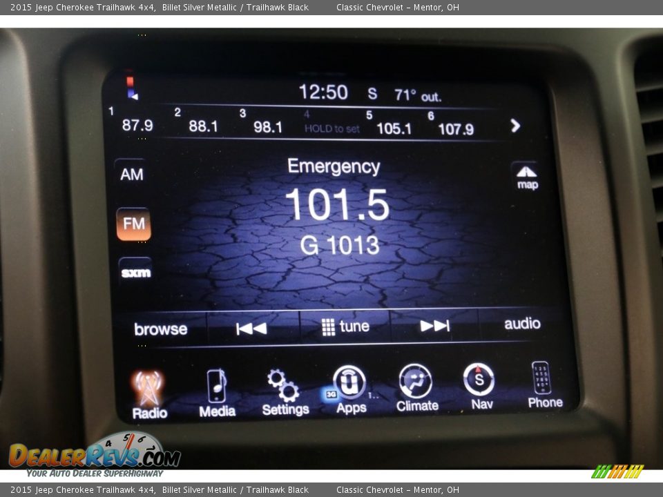 2015 Jeep Cherokee Trailhawk 4x4 Billet Silver Metallic / Trailhawk Black Photo #10