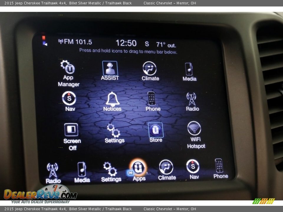 2015 Jeep Cherokee Trailhawk 4x4 Billet Silver Metallic / Trailhawk Black Photo #11